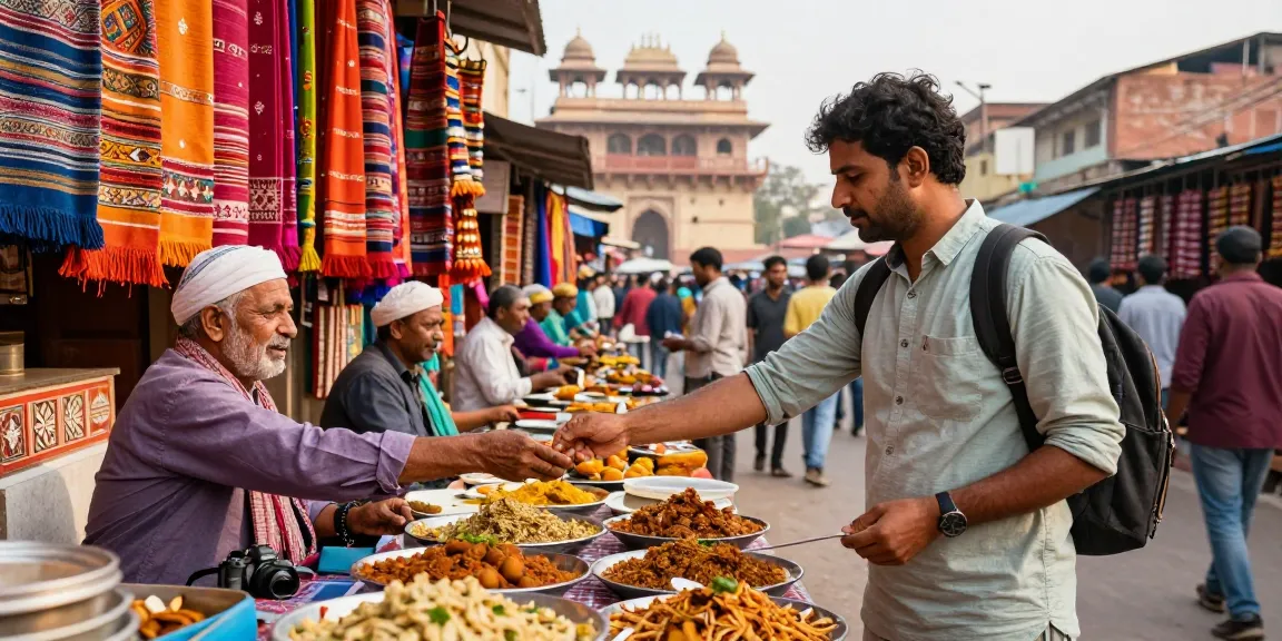 Exploring local culture at ROKOK88 link vibrant street market in India.